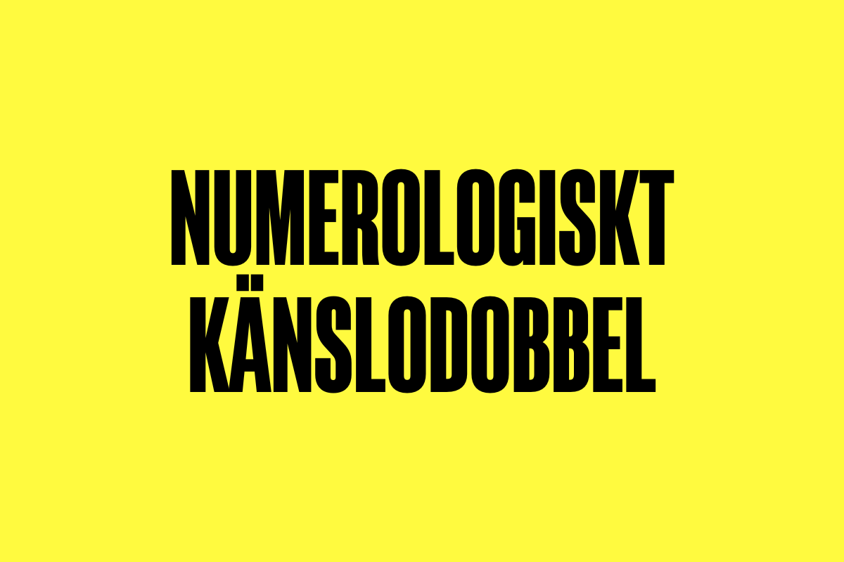 Poesi: Numerologiskt känslodobbel